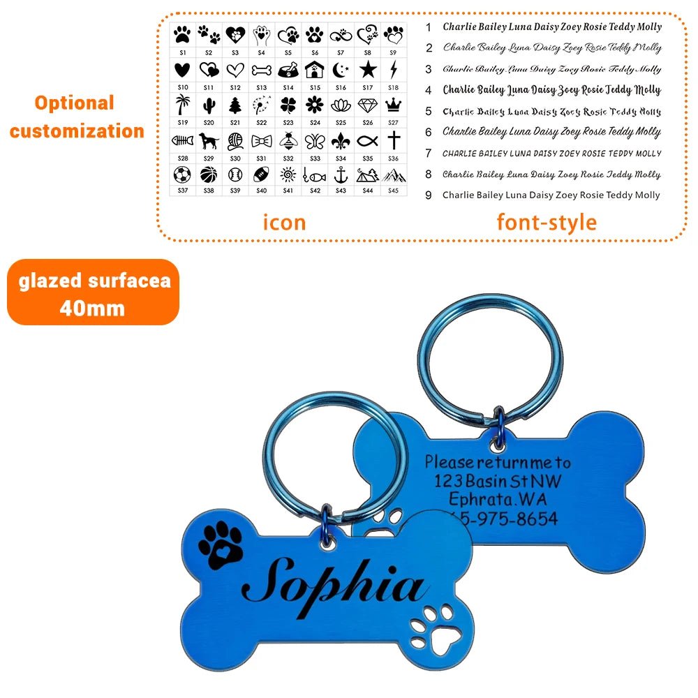 Personalized Pet Dog Tag Shiny Steel Free Engraving Kitten Puppy Anti - lost Collars Nameplate for Dog Address Tag Pet Accessoires - Furbury