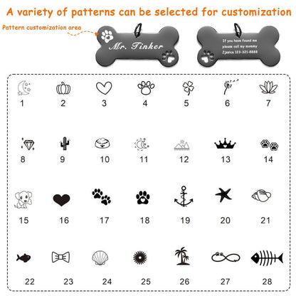 Personalized Pet Dog Tag Shiny Steel Free Engraving Kitten Puppy Anti - lost Collars Nameplate for Dog Address Tag Pet Accessoires - Furbury