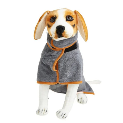 Pet Bathrobe Adjustable Absorbent Towel for Large Medium Small Dog Super Fast Drying Moisture Bath Robe - Checkouts UK