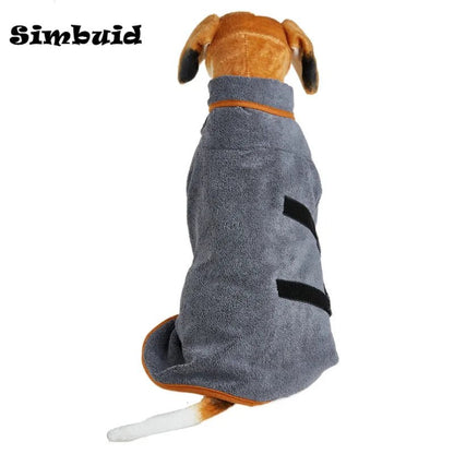 Pet Bathrobe Adjustable Absorbent Towel for Large Medium Small Dog Super Fast Drying Moisture Bath Robe - Checkouts UK