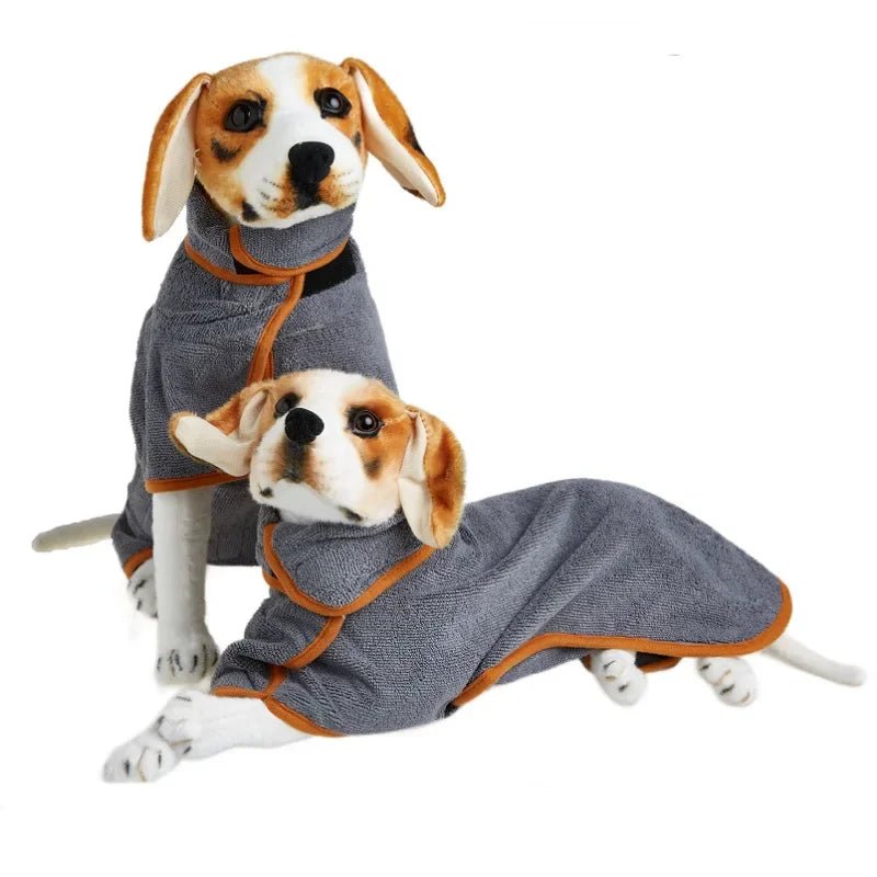 Pet Bathrobe Adjustable Absorbent Towel for Large Medium Small Dog Super Fast Drying Moisture Bath Robe - Checkouts UK
