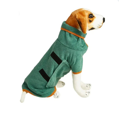 Pet Bathrobe Adjustable Absorbent Towel for Large Medium Small Dog Super Fast Drying Moisture Bath Robe - Checkouts UK