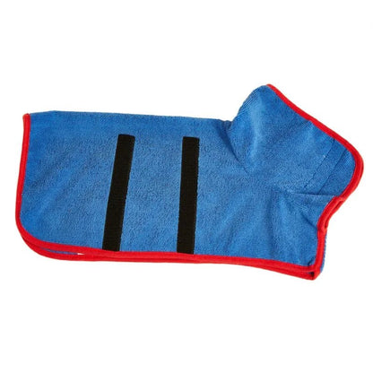 Pet Bathrobe Adjustable Absorbent Towel for Large Medium Small Dog Super Fast Drying Moisture Bath Robe - Checkouts UK