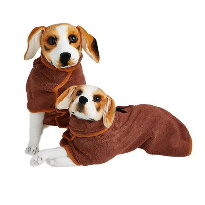 Pet Bathrobe Adjustable Absorbent Towel for Large Medium Small Dog Super Fast Drying Moisture Bath Robe - Checkouts UK
