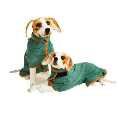 Pet Bathrobe Adjustable Absorbent Towel for Large Medium Small Dog Super Fast Drying Moisture Bath Robe - Checkouts UK