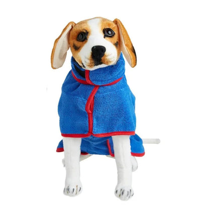 Pet Bathrobe Adjustable Absorbent Towel for Large Medium Small Dog Super Fast Drying Moisture Bath Robe - Checkouts UK
