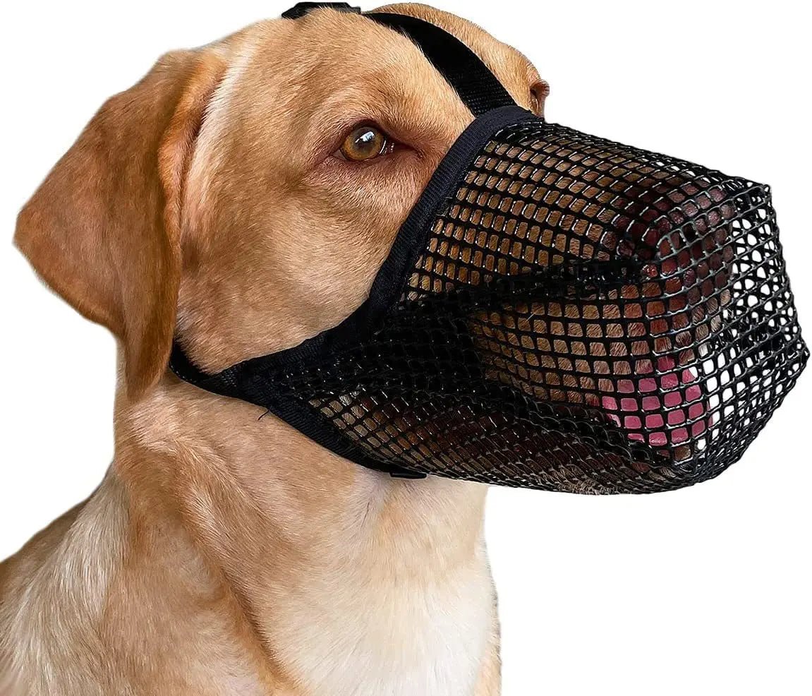 Pet Dog Muzzles Adjustable Breathable Dog Mouth Cover Anti Bark Bite Mesh Dogs Mouth Muzzle Mask For Dogs Long Mouth Doggy Use - Checkouts UK