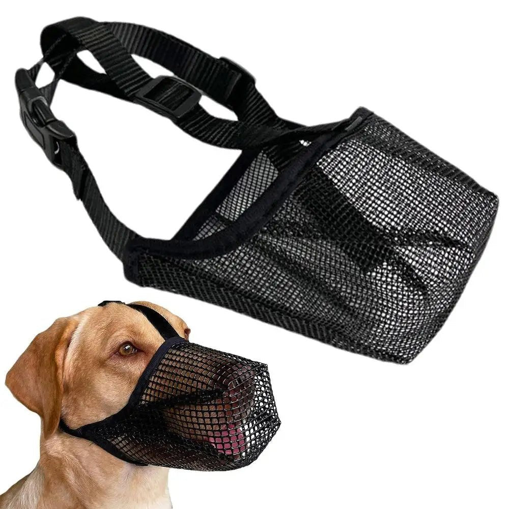 Pet Dog Muzzles Adjustable Breathable Dog Mouth Cover Anti Bark Bite Mesh Dogs Mouth Muzzle Mask For Dogs Long Mouth Doggy Use - Checkouts UK