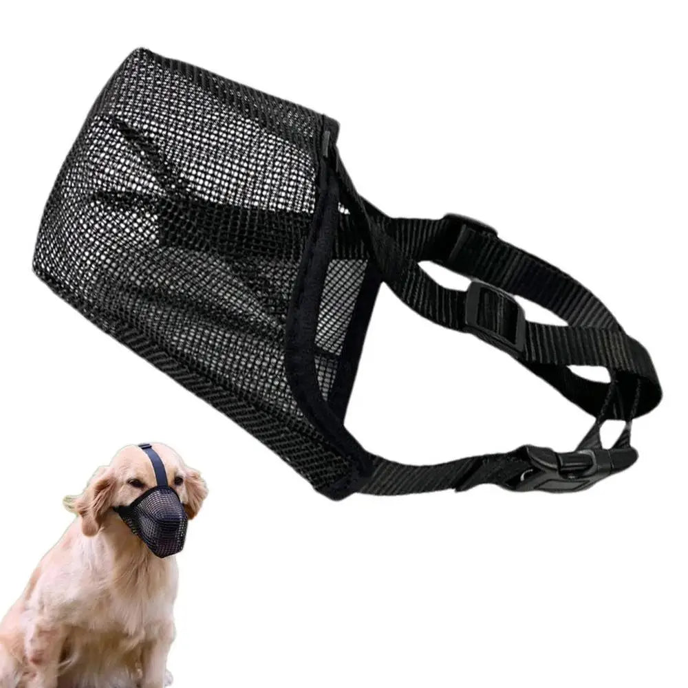 Pet Dog Muzzles Adjustable Breathable Dog Mouth Cover Anti Bark Bite Mesh Dogs Mouth Muzzle Mask For Dogs Long Mouth Doggy Use - Checkouts UK