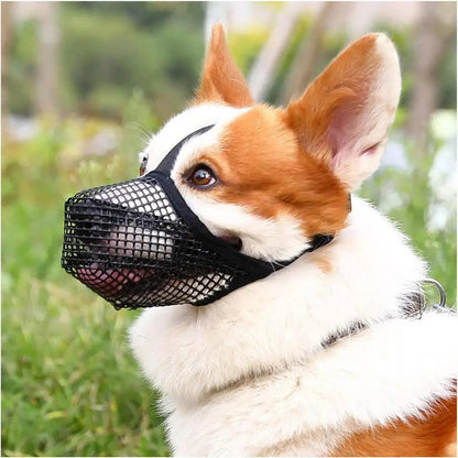 Pet Dog Muzzles Adjustable Breathable Dog Mouth Cover Anti Bark Bite Mesh Dogs Mouth Muzzle Mask For Dogs Long Mouth Doggy Use - Checkouts UK