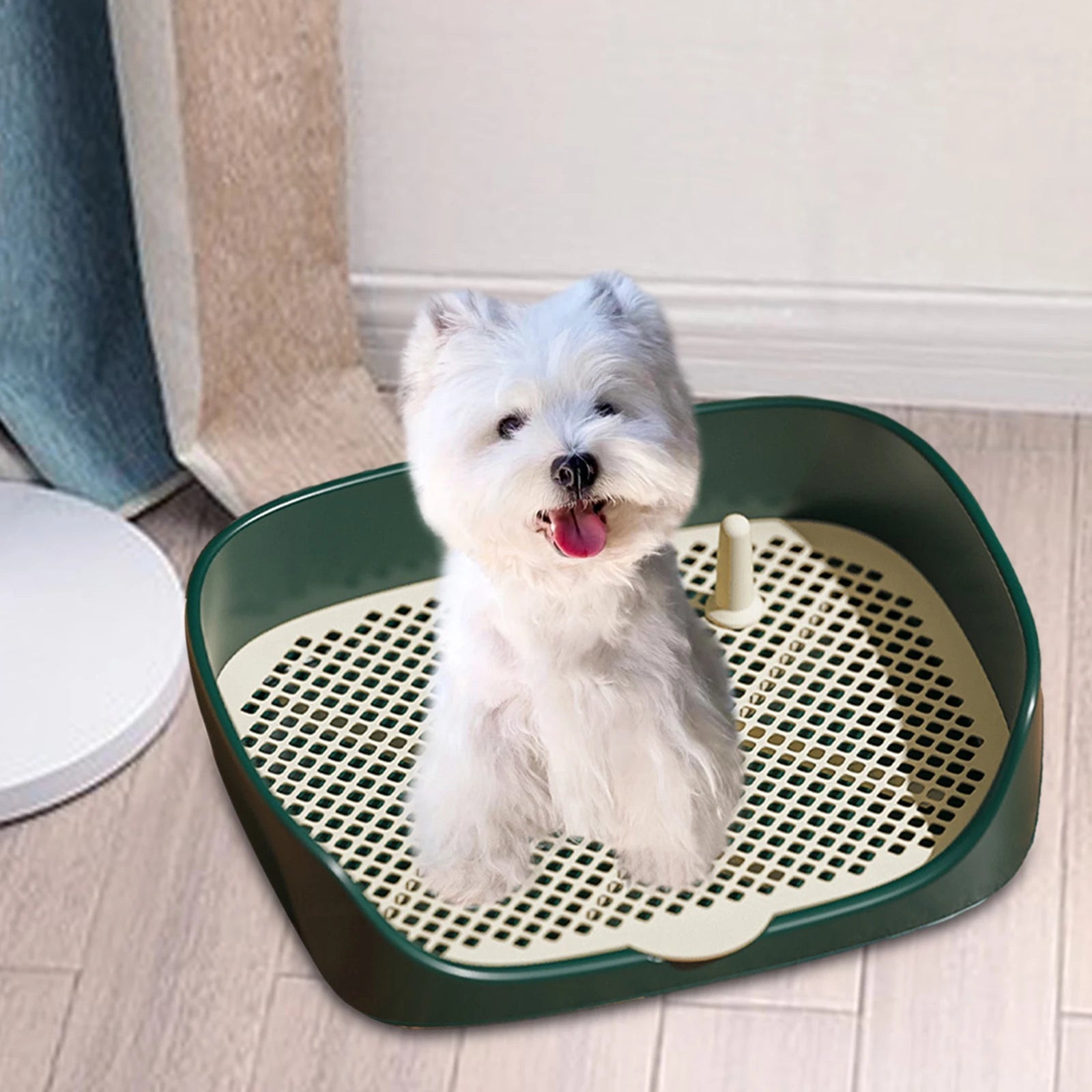 Pet Dog Toilet for Cat Portable Indoor Outdoor with Protection Wall Training Pad Holder Lavatory Basin Litter Box Trainer Corne - Furbury