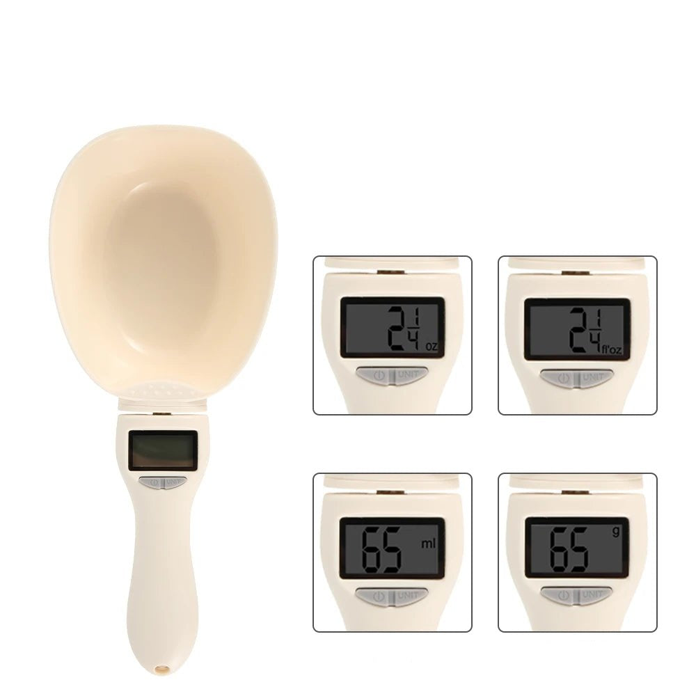 Pet Food Measuring Scoop Electronic Dog Cat Food Measuring Cup Digital Spoon Scale Kitchen Food Scale with LED Display - Checkouts UK