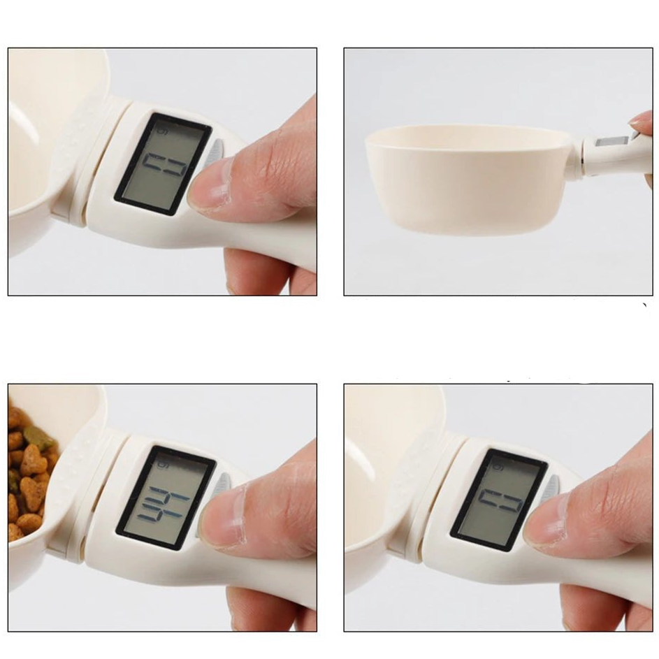 Pet Food Measuring Scoop Electronic Dog Cat Food Measuring Cup Digital Spoon Scale Kitchen Food Scale with LED Display - Checkouts UK