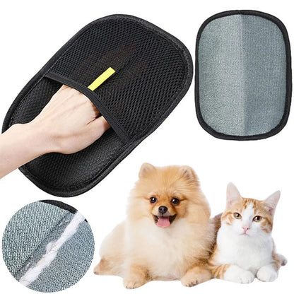 Pet Grooming Gloves Deshedding Brush Glove for Dog Cat Rabbit with Long/Short/Curly Hair - Checkouts UK