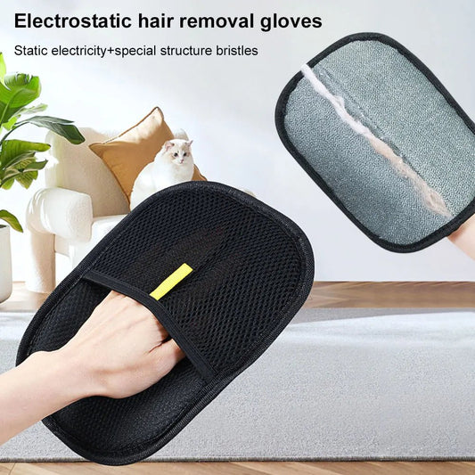 Pet Grooming Gloves Deshedding Brush Glove for Dog Cat Rabbit with Long/Short/Curly Hair - Checkouts UK