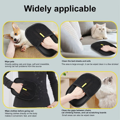 Pet Grooming Gloves Deshedding Brush Glove for Dog Cat Rabbit with Long/Short/Curly Hair - Checkouts UK