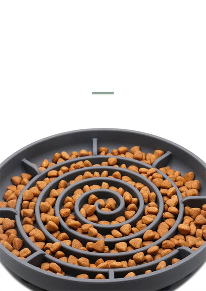 Pet supplies Slow Food Bowl Cat Anti - Knockover Anti - Slip Food Bowl Puppy Anti - choking Silicone Toy Food Plate - Furbury