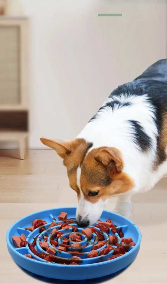 Pet supplies Slow Food Bowl Cat Anti - Knockover Anti - Slip Food Bowl Puppy Anti - choking Silicone Toy Food Plate - Furbury