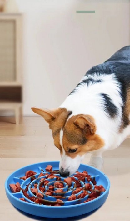 Pet supplies Slow Food Bowl Cat Anti - Knockover Anti - Slip Food Bowl Puppy Anti - choking Silicone Toy Food Plate - Furbury