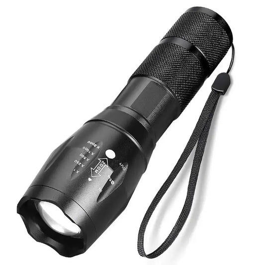 Portable Battery Powered Zoom LED Flashlight Mini Flash Light Torch Lantern 3 Lighting Modes Camping Lamp - Checkouts UK