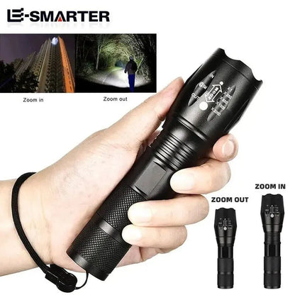 Portable Battery Powered Zoom LED Flashlight Mini Flash Light Torch Lantern 3 Lighting Modes Camping Lamp - Checkouts UK