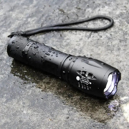Portable Battery Powered Zoom LED Flashlight Mini Flash Light Torch Lantern 3 Lighting Modes Camping Lamp - Checkouts UK