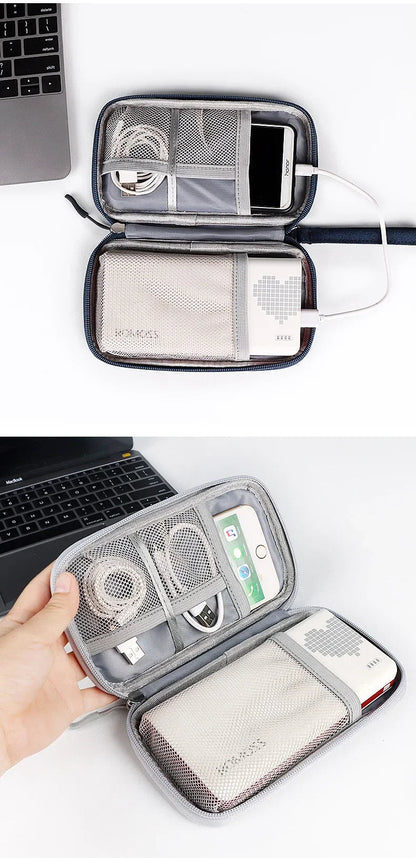 Portable Cable Organizer Waterproof Storage Bag for Power Bank Digital Cable Case Earphone Oxford Cloth Earphone Holder Case - Checkouts UK