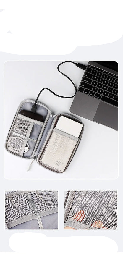 Portable Cable Organizer Waterproof Storage Bag for Power Bank Digital Cable Case Earphone Oxford Cloth Earphone Holder Case - Checkouts UK