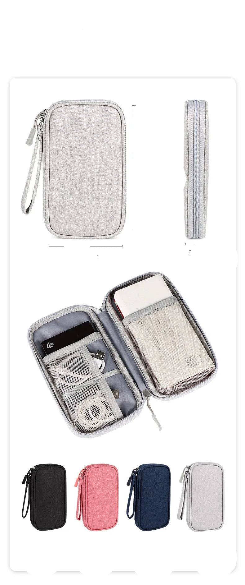 Portable Cable Organizer Waterproof Storage Bag for Power Bank Digital Cable Case Earphone Oxford Cloth Earphone Holder Case - Checkouts UK