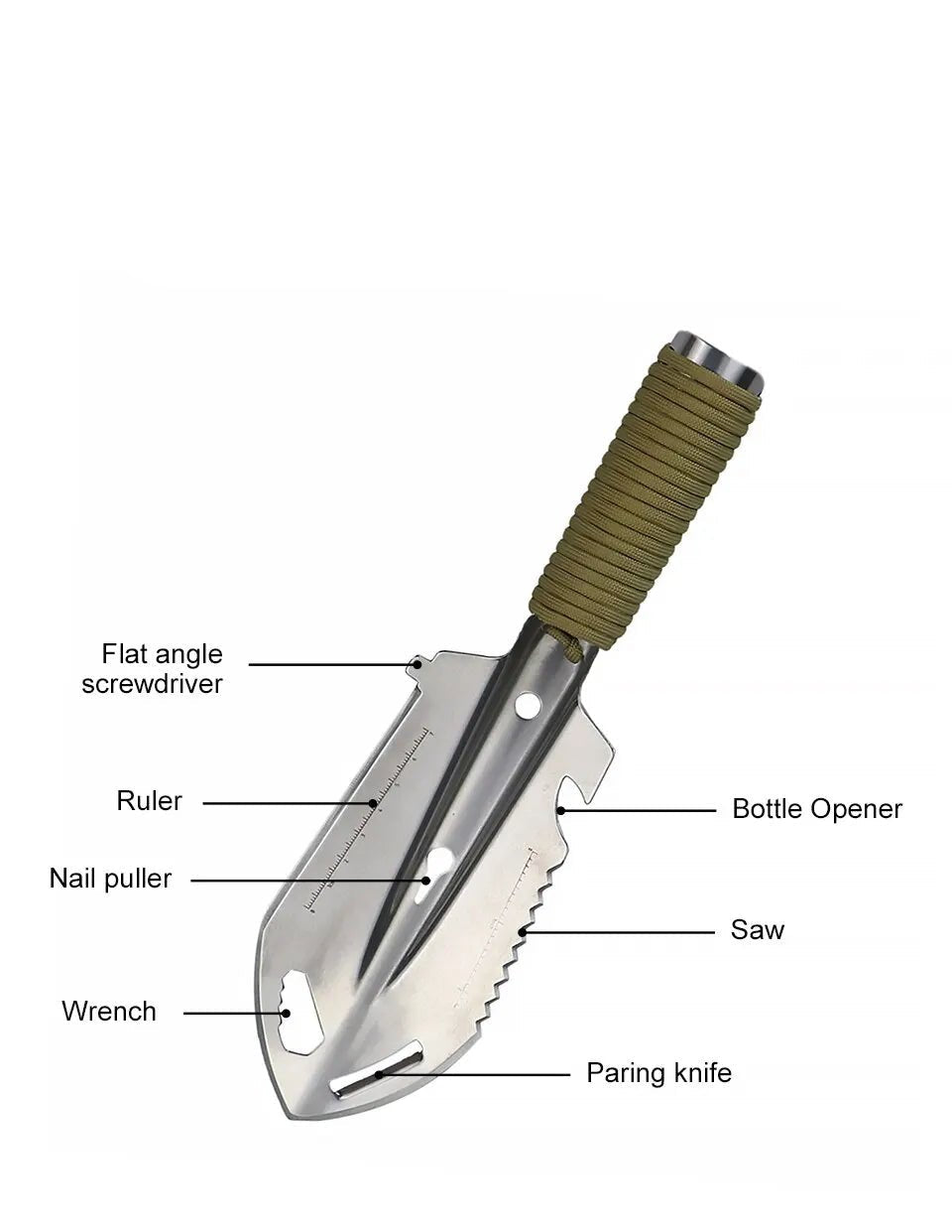 Portable Camping Hiking Traveling Pinic Shovel Multifunctional Ordnance Shovel Survival Outdoor Equipment Garden Tool Shovel - Checkouts UK