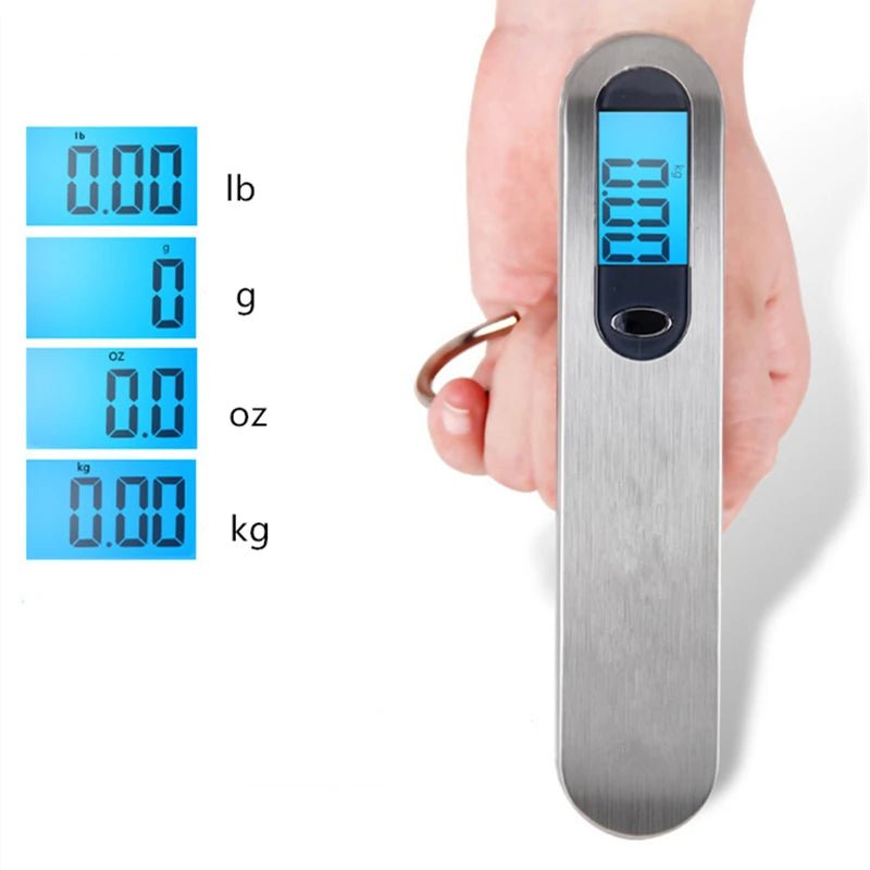 Portable Scale Digital LCD Display 110lb/50kg Electronic Luggage Hanging Suitcase Travel Weighs Baggage Fishing Scale with Hook - Checkouts UK