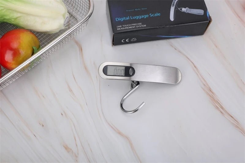 Portable Scale Digital LCD Display 110lb/50kg Electronic Luggage Hanging Suitcase Travel Weighs Baggage Fishing Scale with Hook - Checkouts UK