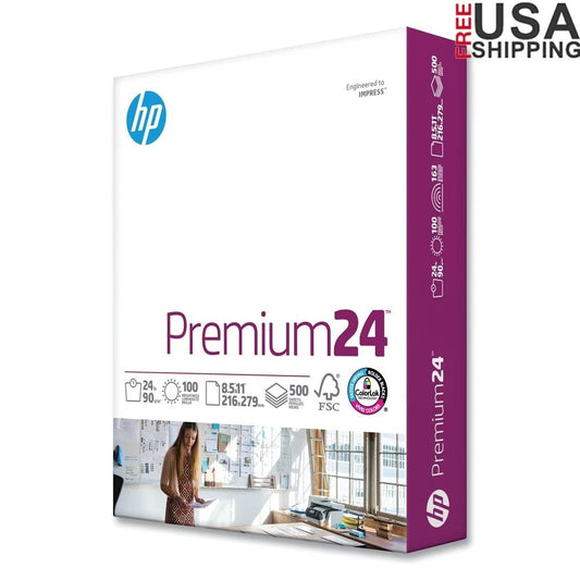 Premium Printer Paper 24lb 8.5x11 White 500 Sheets Unruled Eco - Friendly Colorlok Technology Super Smooth Finish Inkjet Laser - Checkouts USA