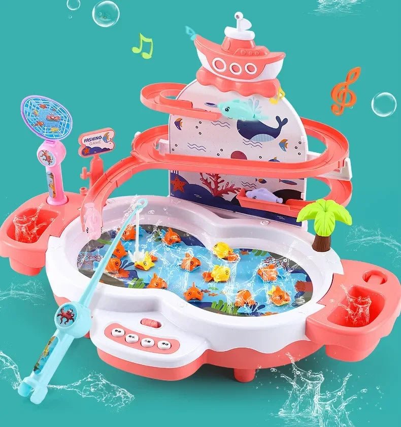 Rechargeable Magnetic Fishing Game Table with Music Rotating Disc Parent - Child Interactive Learning Toys for Toddlers Gifts - Checkouts USA