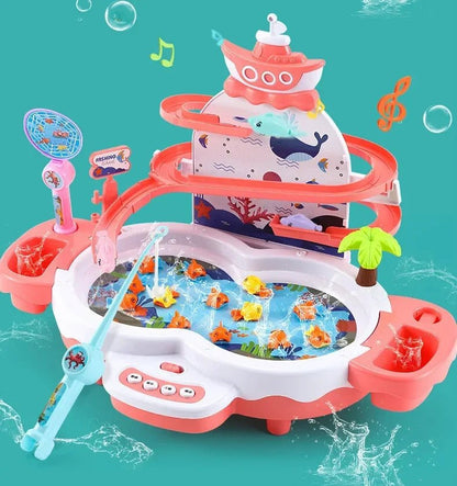 Rechargeable Magnetic Fishing Game Table with Music Rotating Disc Parent - Child Interactive Learning Toys for Toddlers Gifts - Checkouts USA