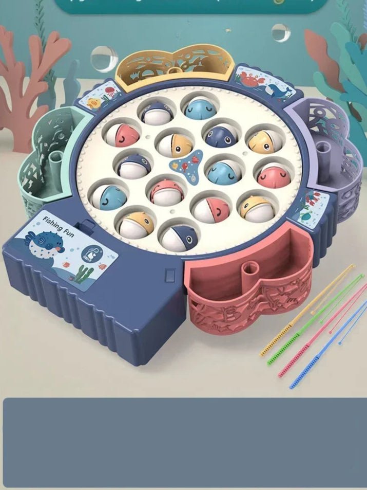 Rechargeable Magnetic Fishing Game Table with Music Rotating Disc Parent - Child Interactive Learning Toys for Toddlers Gifts - Checkouts USA