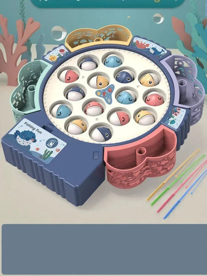Rechargeable Magnetic Fishing Game Table with Music Rotating Disc Parent - Child Interactive Learning Toys for Toddlers Gifts - Checkouts USA