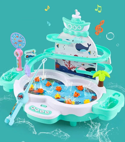 Rechargeable Magnetic Fishing Game Table with Music Rotating Disc Parent - Child Interactive Learning Toys for Toddlers Gifts - Checkouts USA
