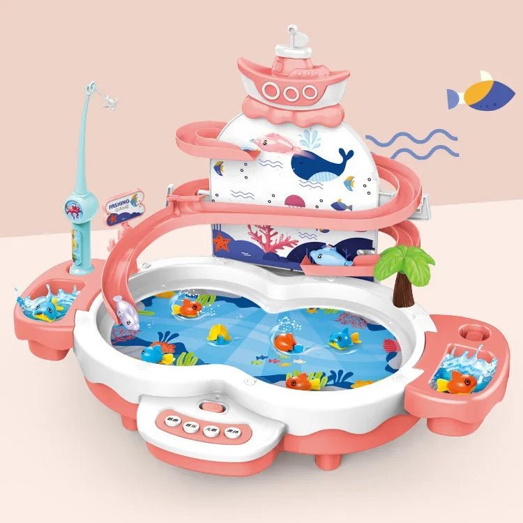 Rechargeable Magnetic Fishing Game Table with Music Rotating Disc Parent - Child Interactive Learning Toys for Toddlers Gifts - Checkouts USA