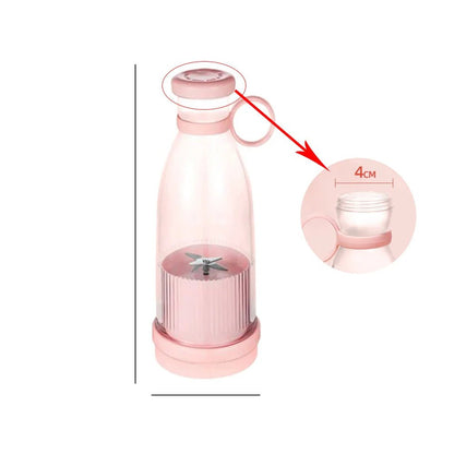 Rechargeable Mixers Fresh Fruit Juicers Blue/Pink Usb Portable Juice Bottle Mini Fast Electric Blender Smoothie Ice Maker - Checkouts UK