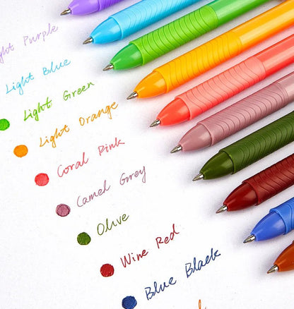 Retractable Gel Ink Pens,0.5mm Extra Fine Point Tip,Journaling Smooth Writing Note Taking Coloring No Bleed&Smear Smudge Drawing - Checkouts USA