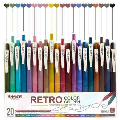 Retractable Gel Ink Pens,0.5mm Extra Fine Point Tip,Journaling Smooth Writing Note Taking Coloring No Bleed&Smear Smudge Drawing - Checkouts USA