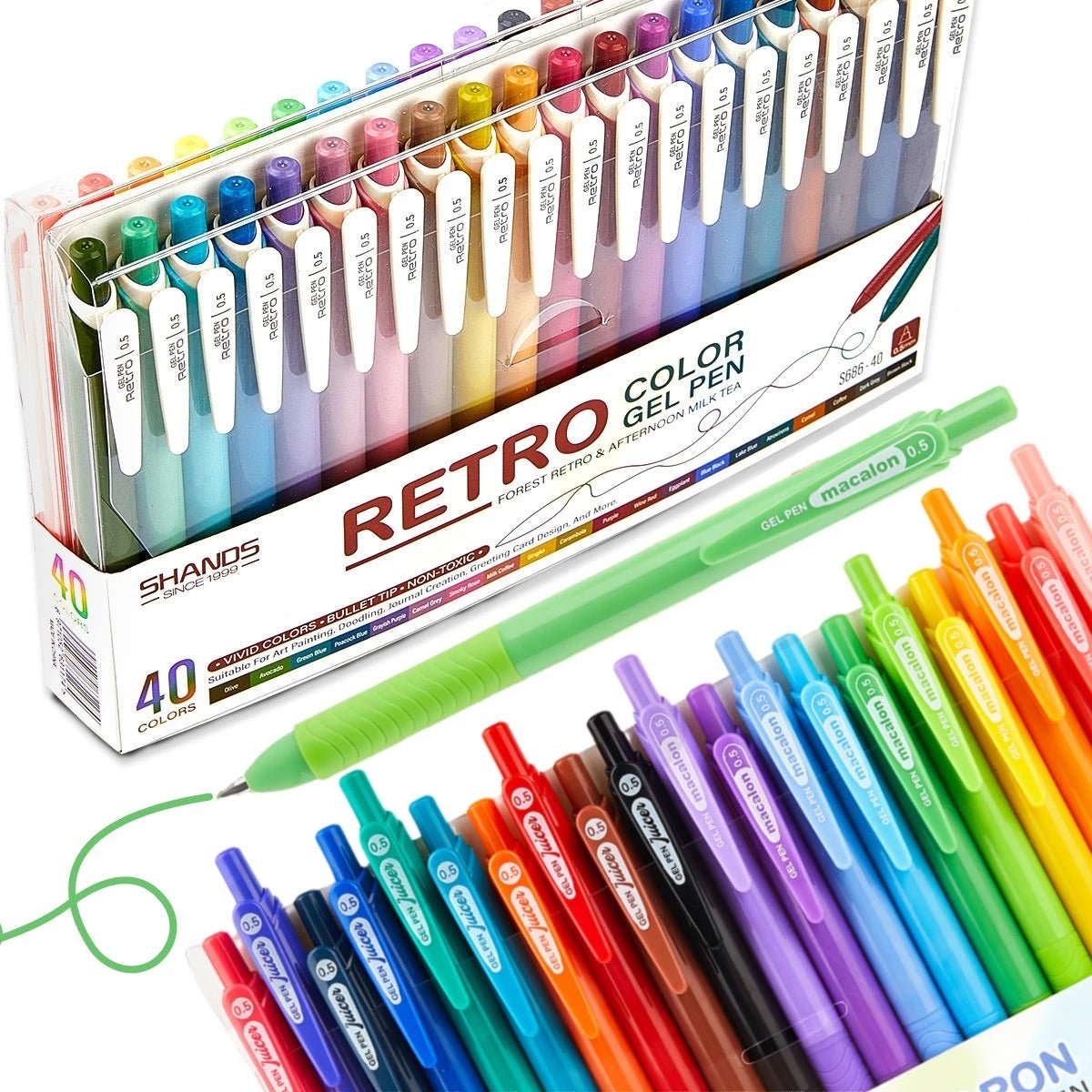 Retractable Gel Ink Pens,0.5mm Extra Fine Point Tip,Journaling Smooth Writing Note Taking Coloring No Bleed&Smear Smudge Drawing - Checkouts USA