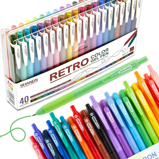 Retractable Gel Ink Pens,0.5mm Extra Fine Point Tip,Journaling Smooth Writing Note Taking Coloring No Bleed&Smear Smudge Drawing - Checkouts USA