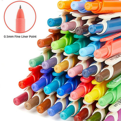 Retractable Gel Ink Pens,0.5mm Extra Fine Point Tip,Journaling Smooth Writing Note Taking Coloring No Bleed&Smear Smudge Drawing - Checkouts USA