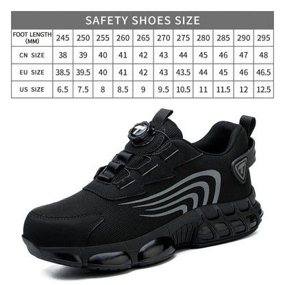 Rotary button new safety shoes for men, anti - impact and anti - piercing work shoes, fashionable men's sports shoes, and safety pro - Checkouts USA