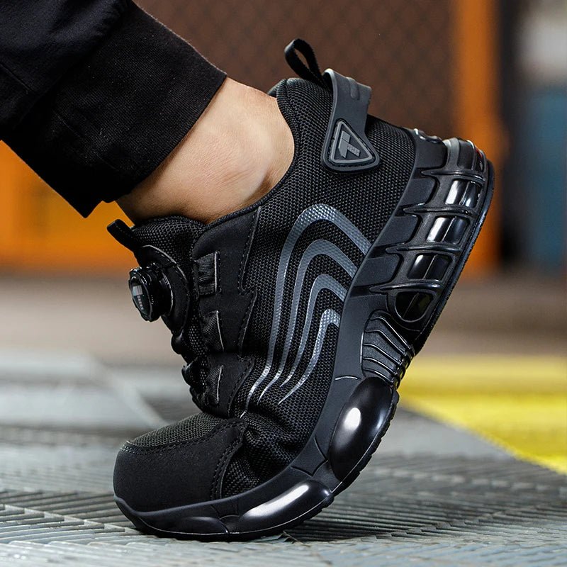 Rotary button new safety shoes for men, anti - impact and anti - piercing work shoes, fashionable men's sports shoes, and safety pro - Checkouts USA