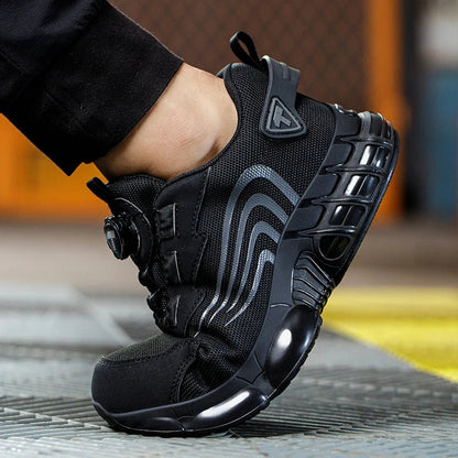 Rotary button new safety shoes for men, anti - impact and anti - piercing work shoes, fashionable men's sports shoes, and safety pro - Checkouts USA
