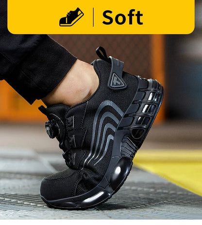 Rotary button new safety shoes for men, anti - impact and anti - piercing work shoes, fashionable men's sports shoes, and safety pro - Checkouts USA