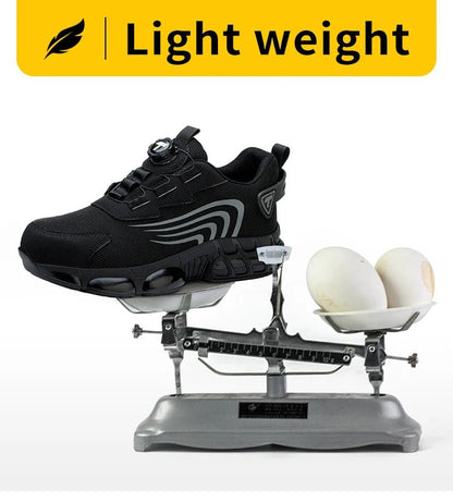 Rotary button new safety shoes for men, anti - impact and anti - piercing work shoes, fashionable men's sports shoes, and safety pro - Checkouts USA
